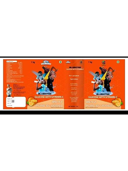 Bluekites Glucose with vitaminC Orange Energy Drink 1kg Pack of 2