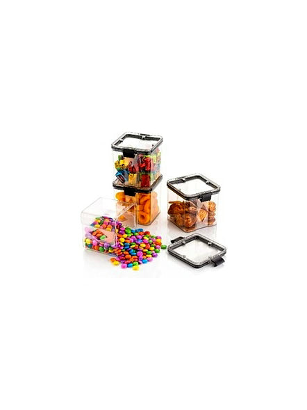 Bluekites 4 Pc Square Container 700 Ml Used For Storing Types Of Food Stuffs And Items.