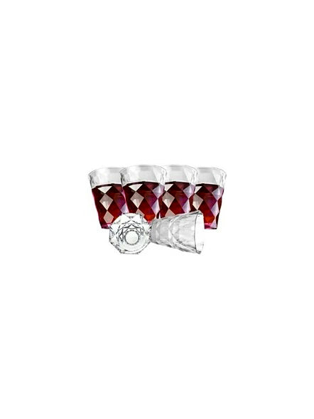 Bluekites Diamond Look Transparent Glass 300 Ml 6Pcs Set